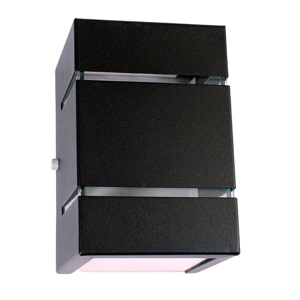 Arandela 2 Focos E 2 Frisos Em Alumínio Externa Preto + Led G9-il10704