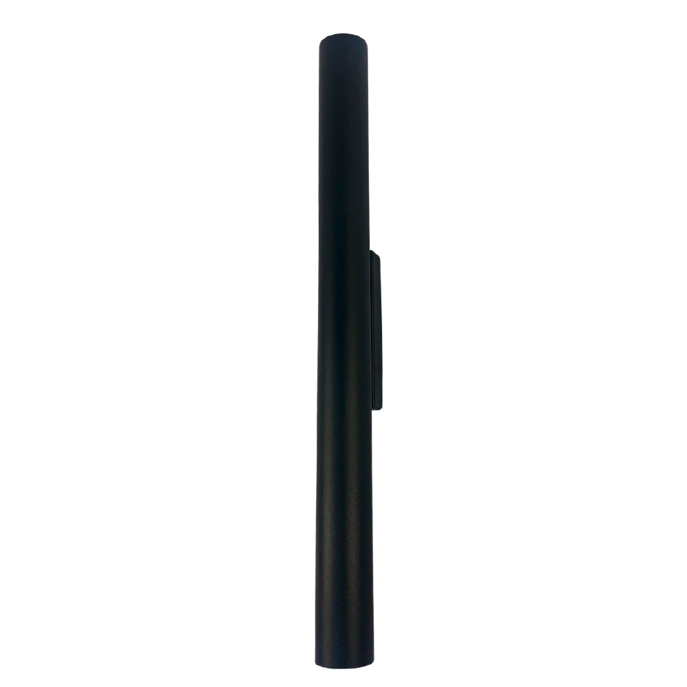 Kit 2 Arandela Tubo Cilindro Aluminio Preto 40cm + Lâmpada Led Branco Frio