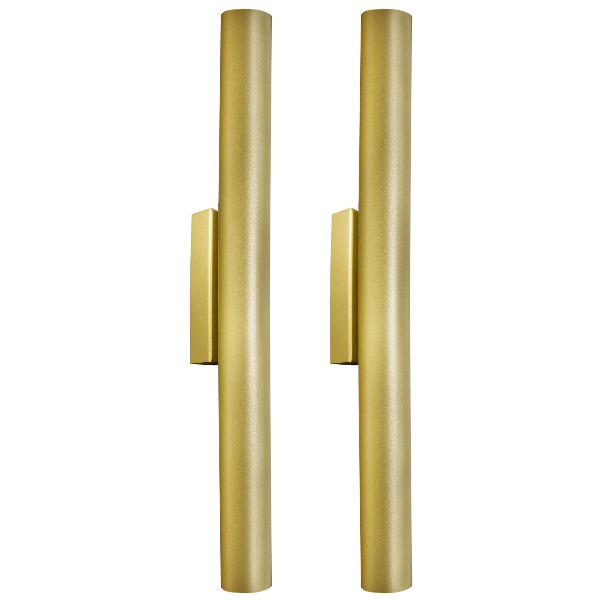 Kit 2 Arandela Boiserie Tubo Cilindro Alumínio Dourado 45cm