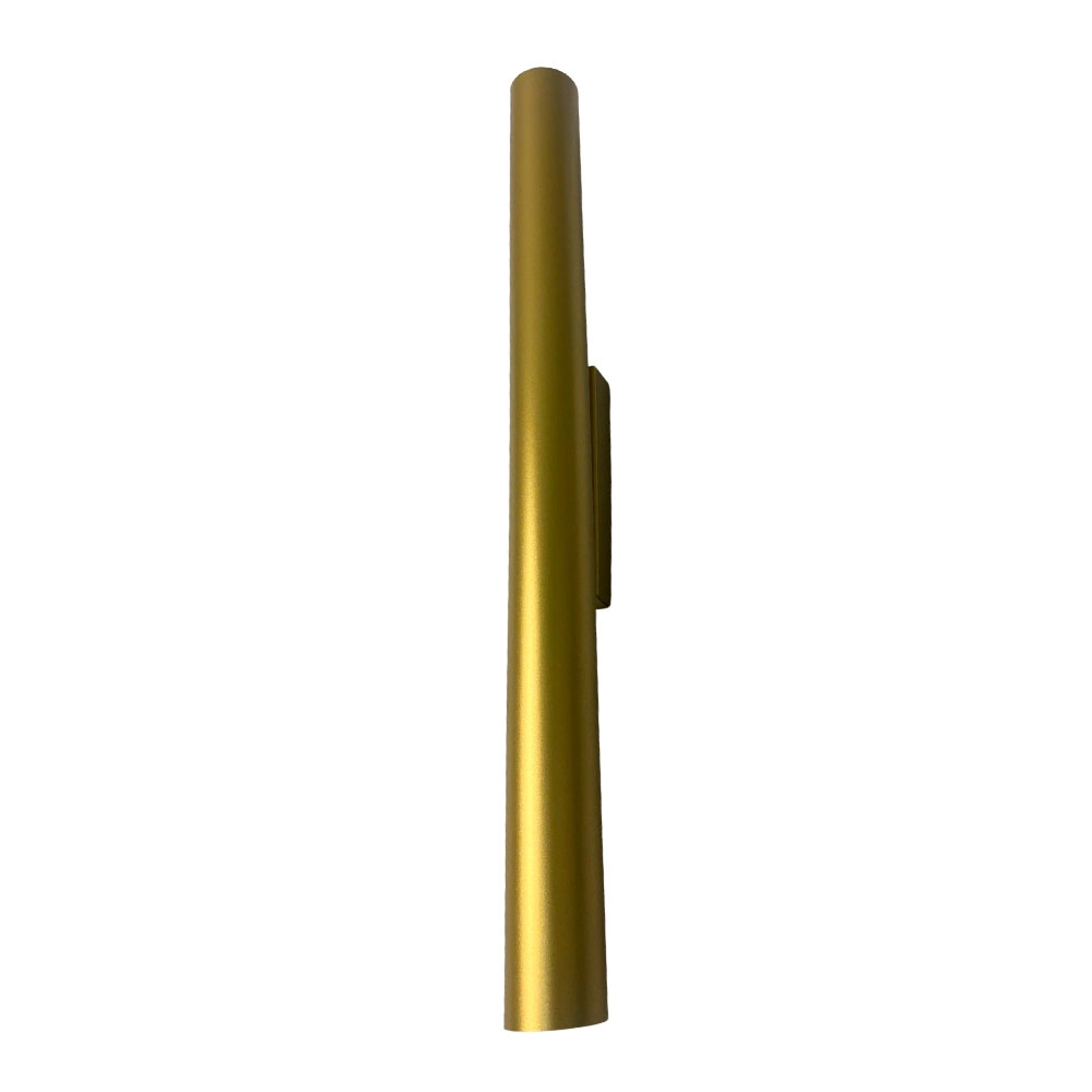 Kit 2 Arandela Tubo Cilindro Aluminio Dourado 40cm + Lâmpada Led Branco Neutro