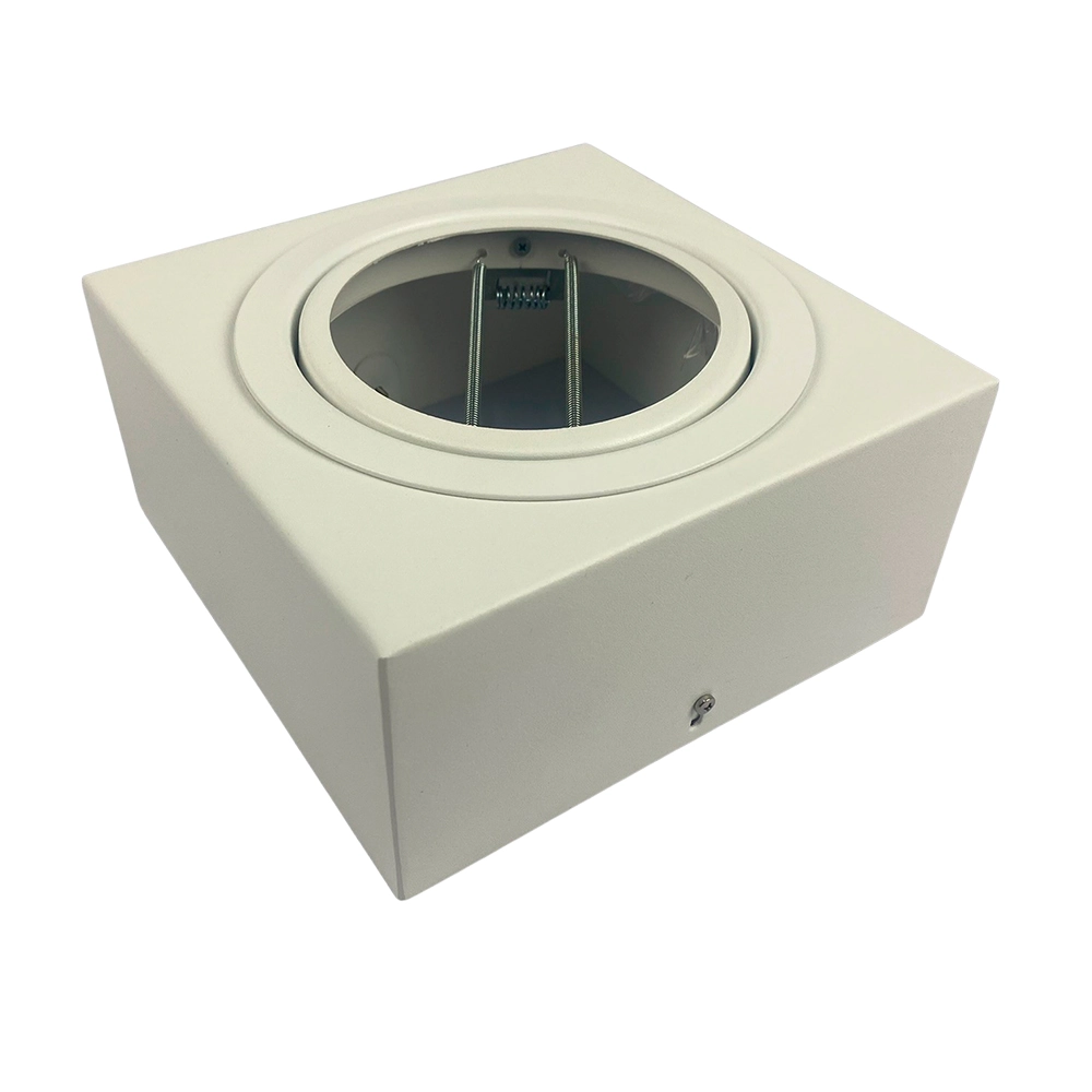 Kit 8 Spot Plafon Sobrepor Box Quadrado Ar111 Direcionável Branco