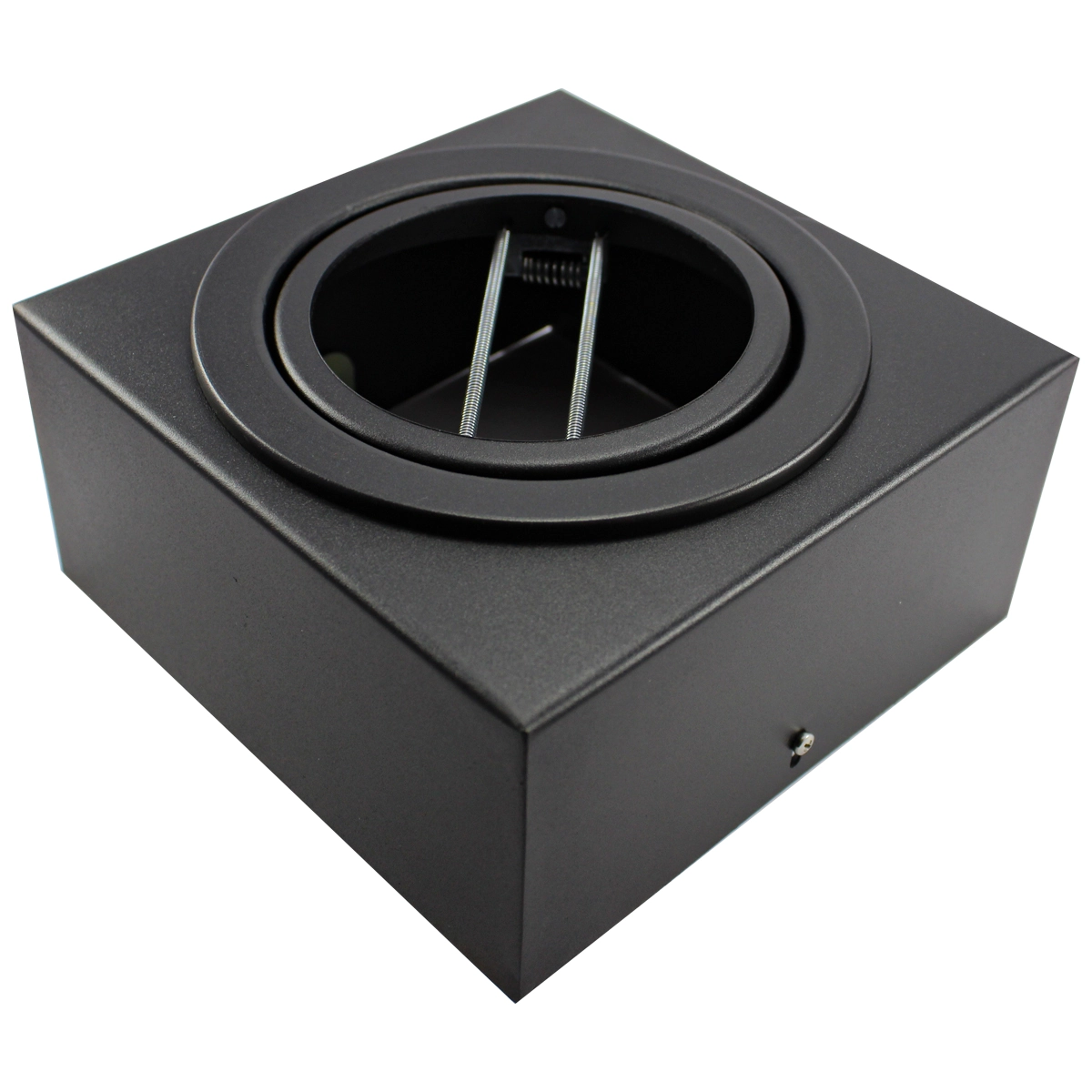Kit 6 Spot Plafon Sobrepor Box Quadrado Ar111 Direcionável Preto