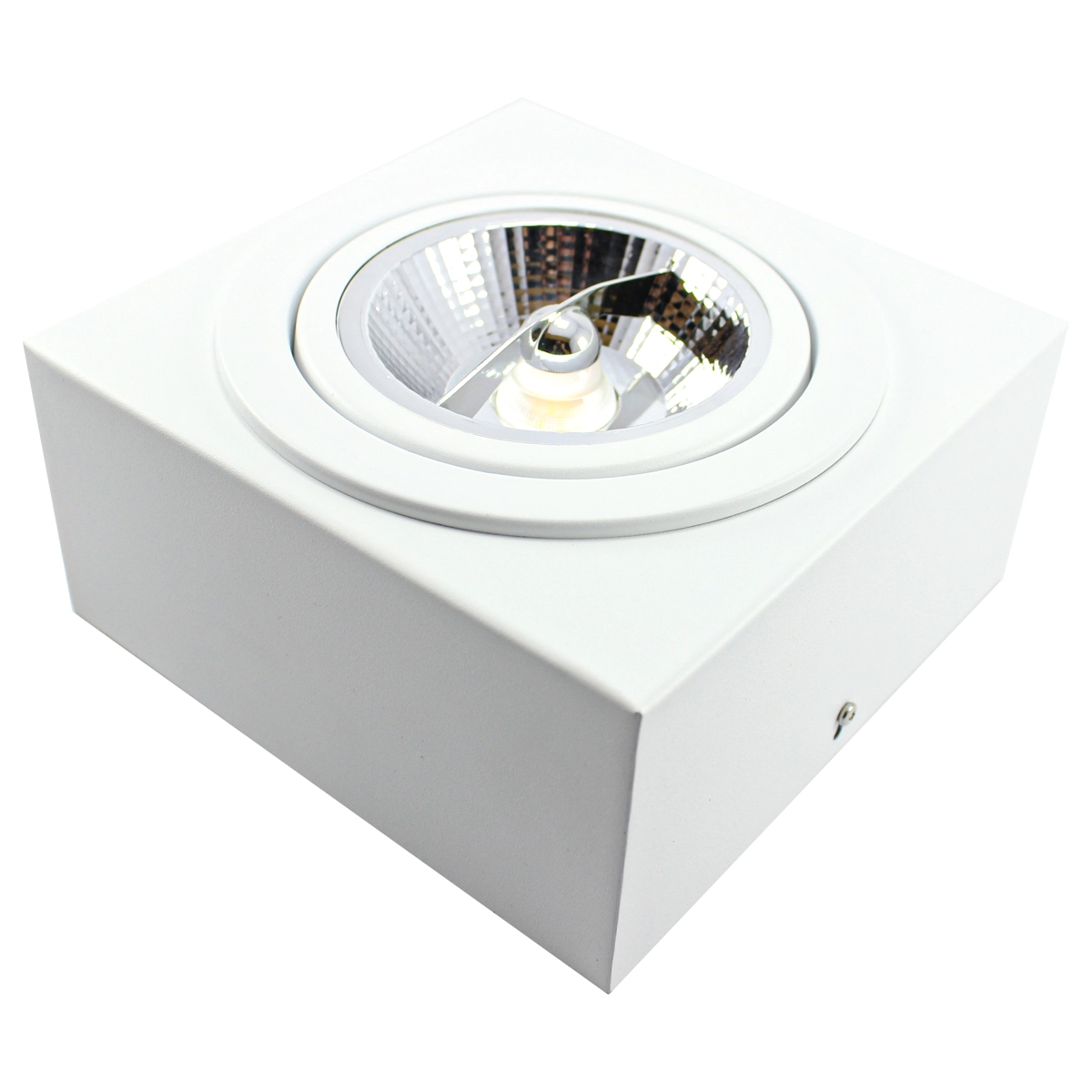 Kit 4 Spot Plafon Sobrepor Box Quadrado Ar111 Direcionável Branco + Led 12w