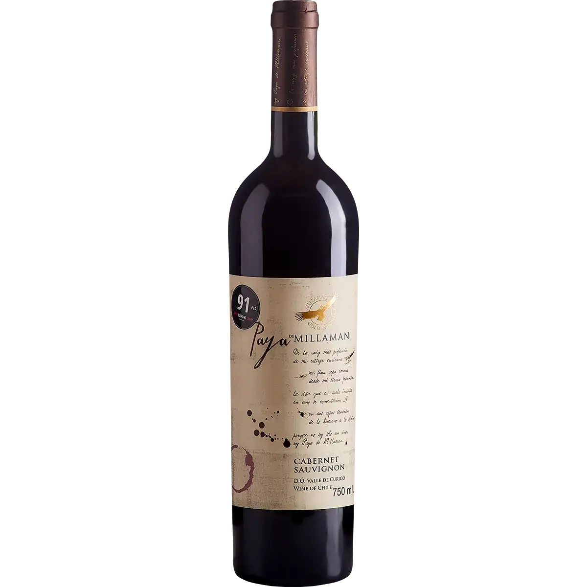 Vinho Chileno Tinto PAYA MILLAMAN Cabernet Sauvignon Garrafa 750ml