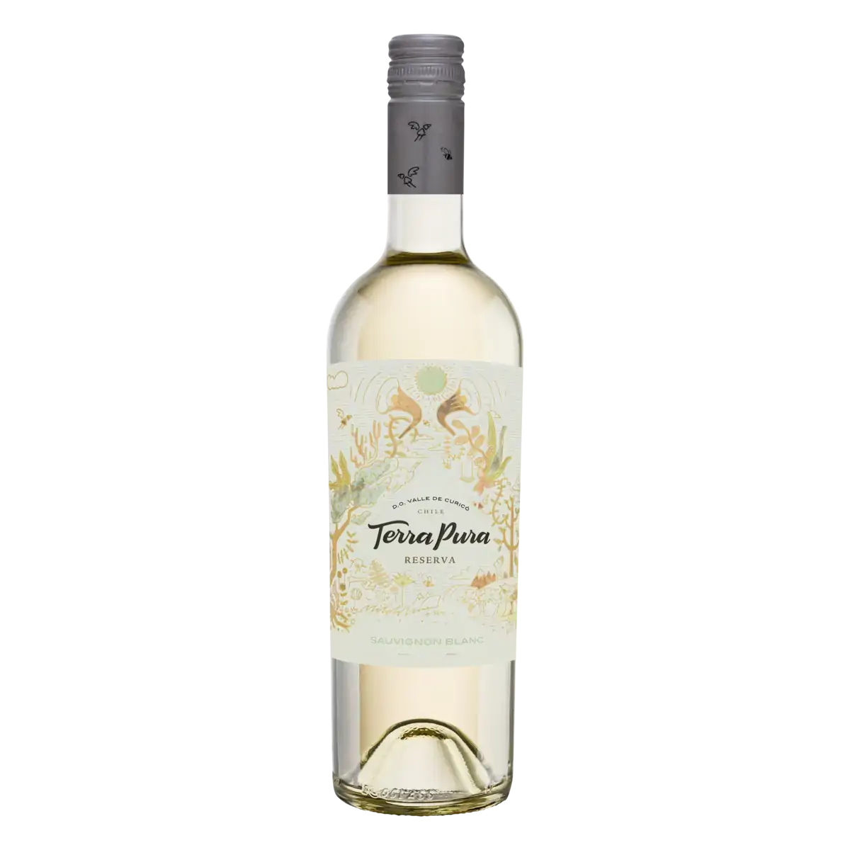 Vinho Chileno Branco Seco Reserva Terra Pura Sauvignon Blanc Valle de Curicó Garrafa 750ml