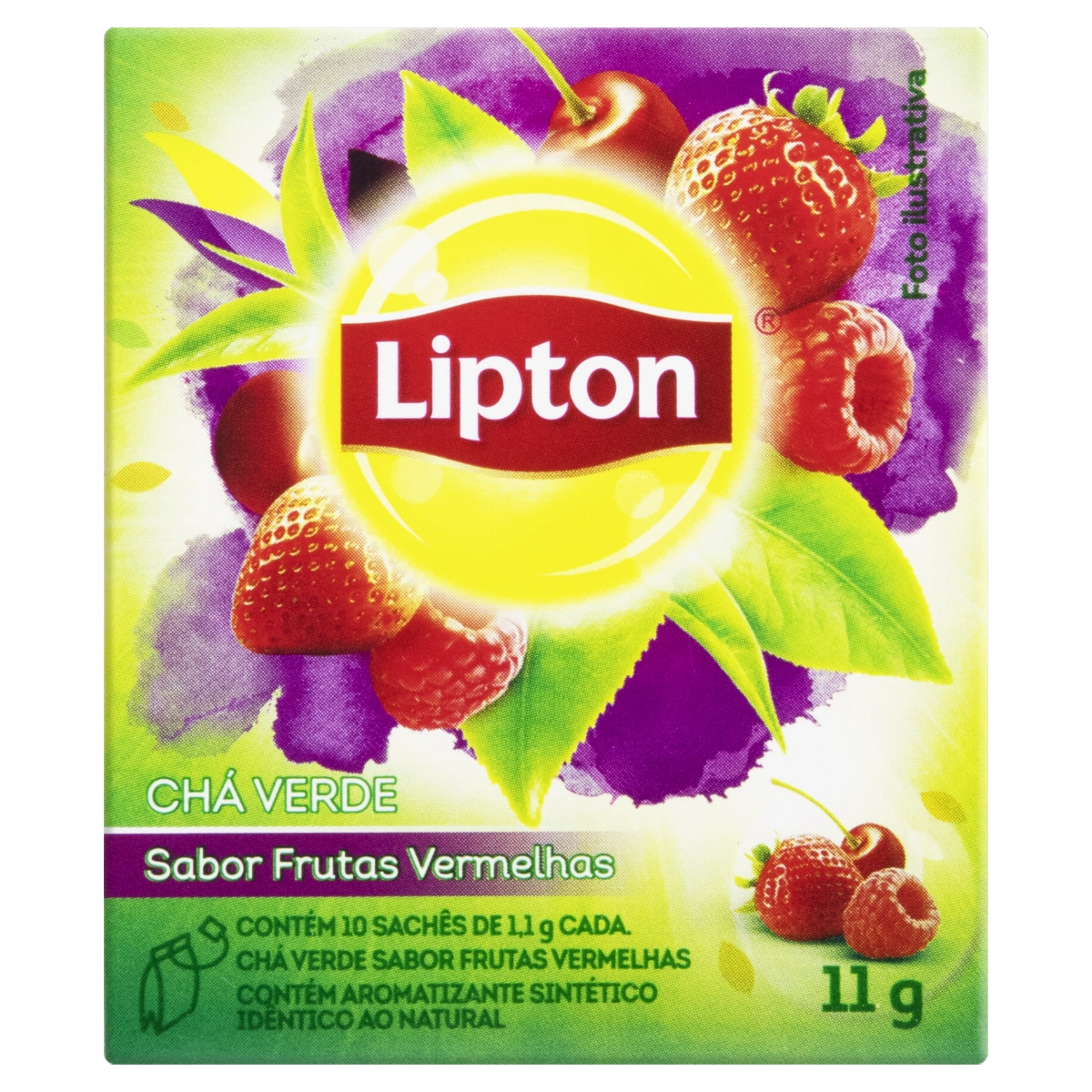 Chá Verde Frutas Vermelhas Lipton Caixa 11g 10 Unidades