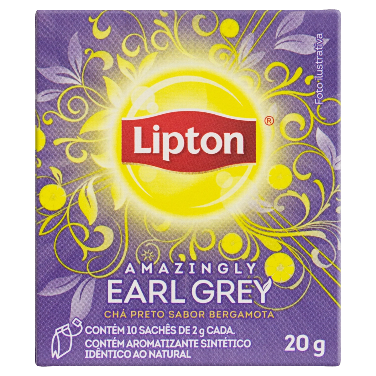 Chá Preto Amazingly Earl Grey Lipton Caixa 20g 10 Unidades