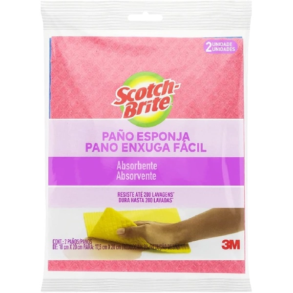 Pano Enxuga Fácil Scotch-Brite 18cm x 20cm 2 Unidades