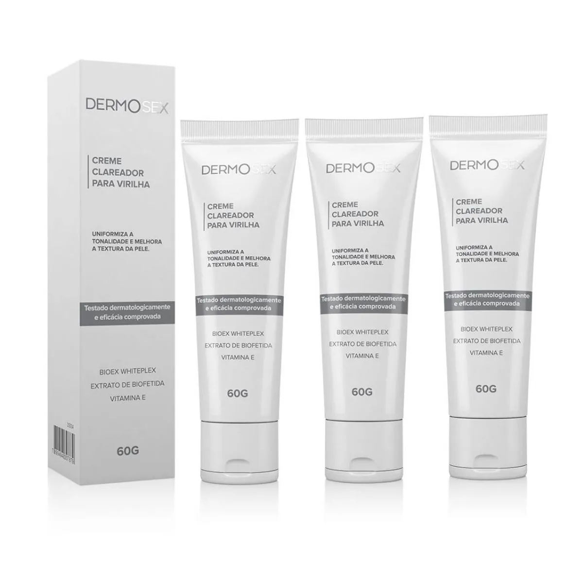 Kit 3x Creme Para Clarear Virilha e Axila Eficácia Comprovada 60g