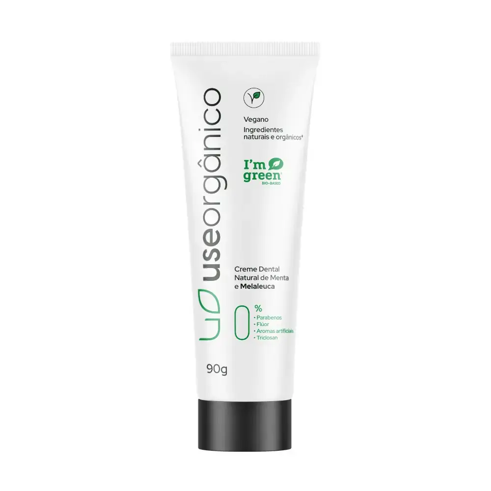 Creme Dental Natural Vegano De Menta E Melaleuca 90g Use Organico