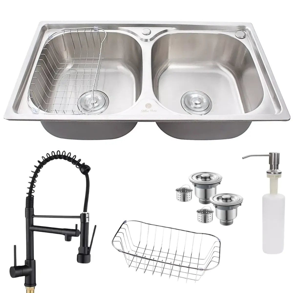 Kit Cuba Gourmet Dupla Inox 304 E Torneira Gourmet Completo