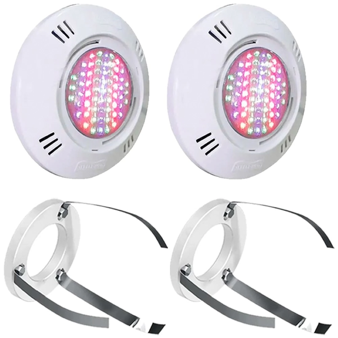 Kit 2 Iluminação Led Piscina Smd 5w Rgb + Adaptador Com Garras - Sodramar
