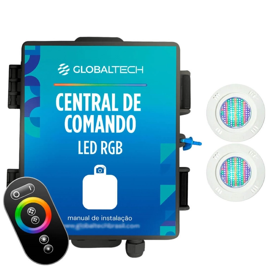 Kit 2 Led Piscina Pratic Smd 9w + Central Touch - Sodramar