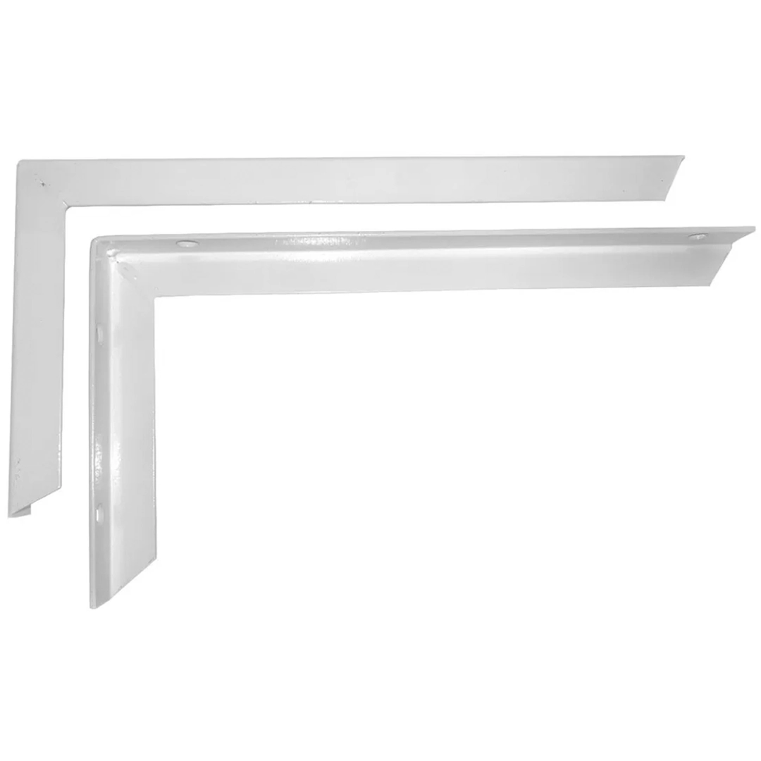 Kit 12 Suporte Mão Francesa Cantoneira 40cm Branca