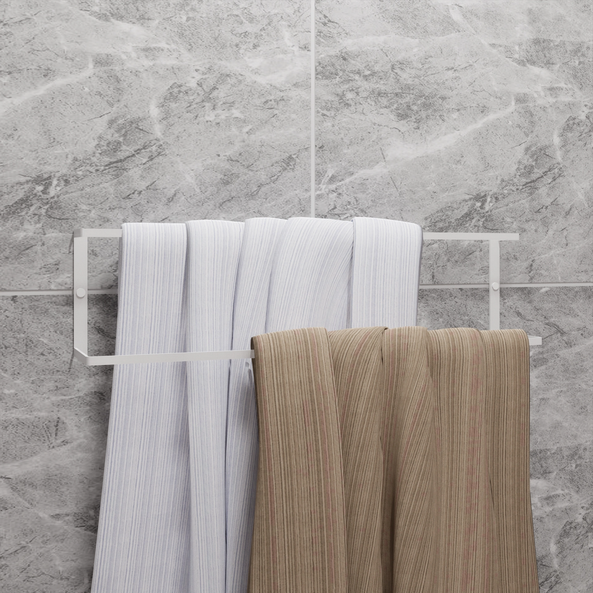 Suporte Toalheiro Parede Porta Toalha Duplo 60cm Branco
