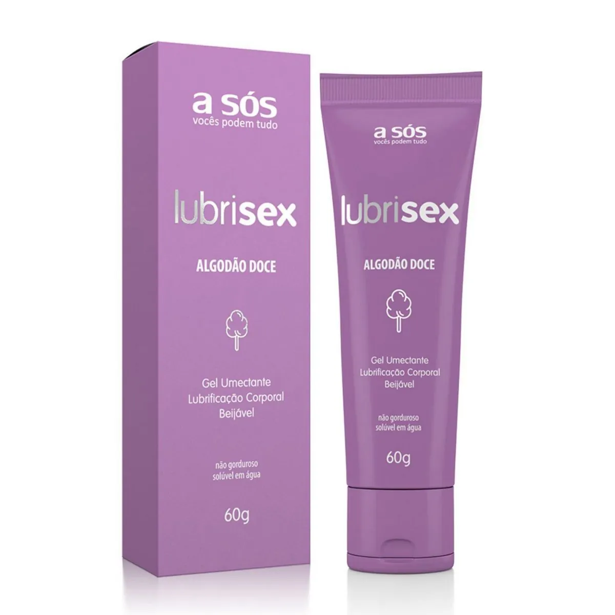 Gel Corporal Lubrificante De Algodão Doce Bejiável 60g