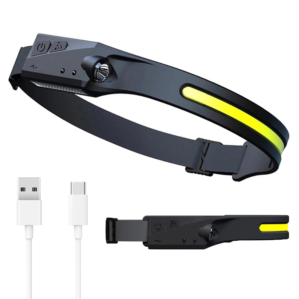 Lanterna De Cabeça Sensor Movimento Multiuso Ajustavel Led Cob Xpe Resistente Ipx4
