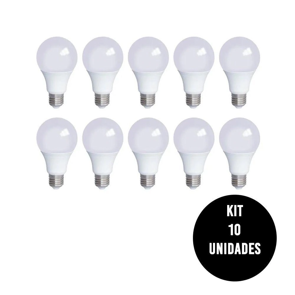 Lâmpada Led 12w Bulbo Fria Kit 10 Unidades Soquete E27 Bivol