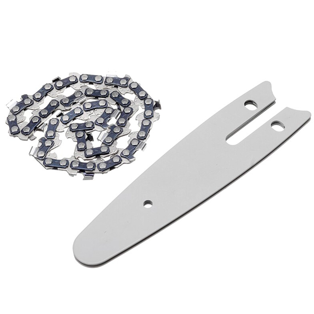 Corrente Com Sabre Mini Motoserra Kit Placa Guia 4 Polegadas 14 Dentes Reposiçao