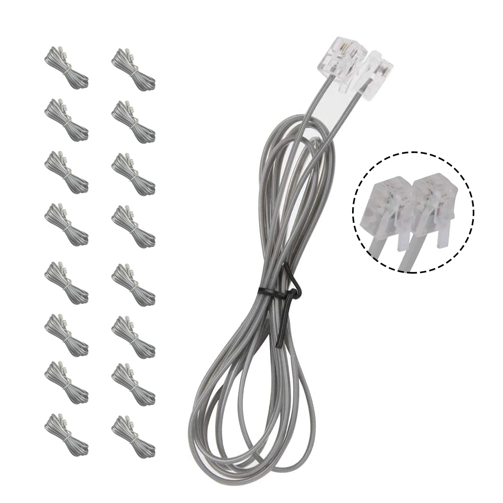 Fio Cabo Rj11 Telefonico 1m E 60cm Kit 50 Uni Telefone Fixo Fax Extensao Fino Resistente