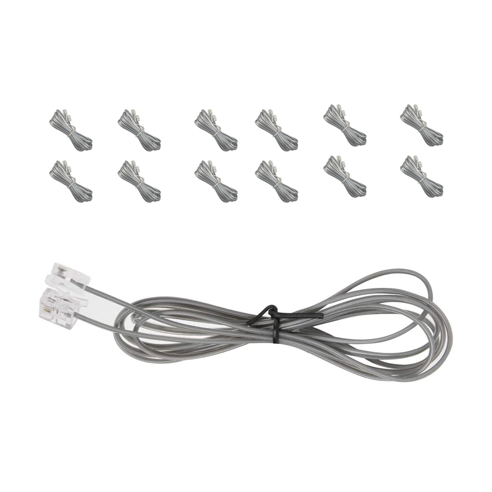 Fio Cabo Telefonico Rj11 1 Metro E 60cm Kit 50 Uni Telefone Fixo Fax Resistente Fino Extensao