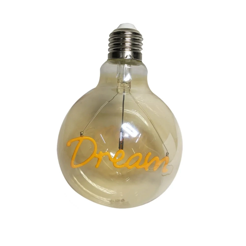 Lampada Led Dream Vintage Mensagem 4w 20 Uni Branco Quente Casa Comercio