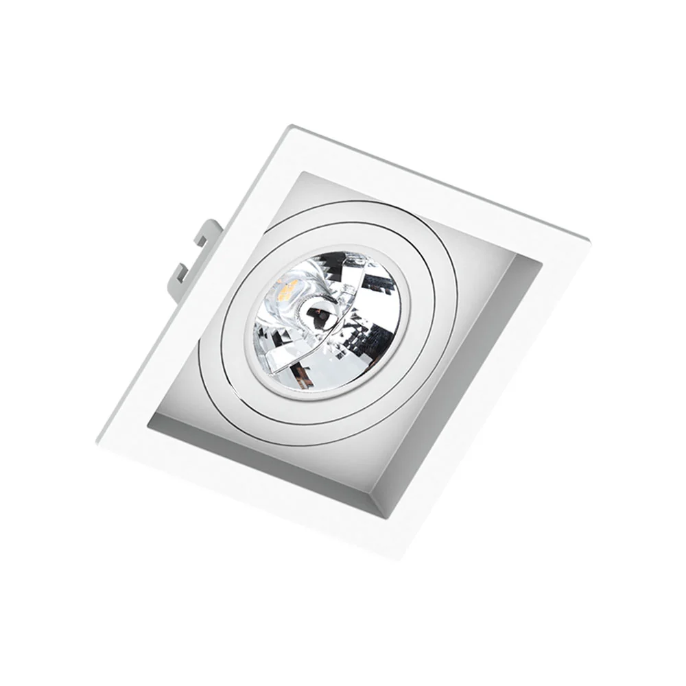 Kit 10 Spot Embutir Quadrado Recuado Ar70 Branco