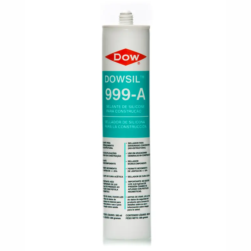 DOWSIL 999A - Selante Silicone Acético Vidros e Alta Temperatura 309g - INCOLOR