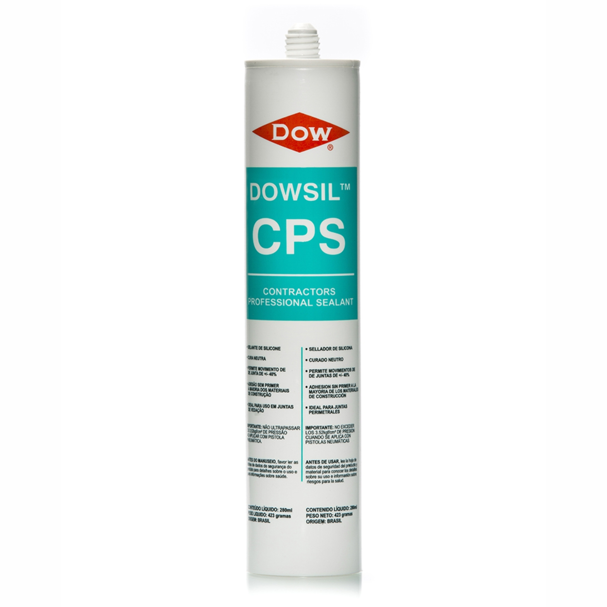 DOWSIL CPS - Selante Silicone Juntas Concreto Janelas Rufos 423g - PRETO
