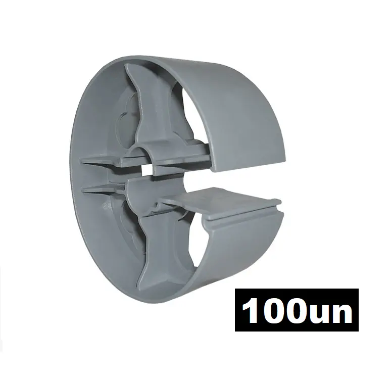 Kit 100 - Espaçador P/ Coluna Concreto Tipo Rolete 50mm/5cm
