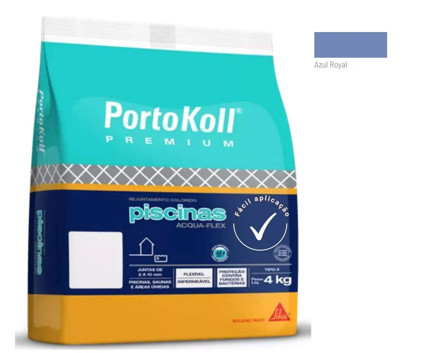 Rejunte Piscina Acqua Flex Portokoll 4kg - Cor AZUL ROYAL