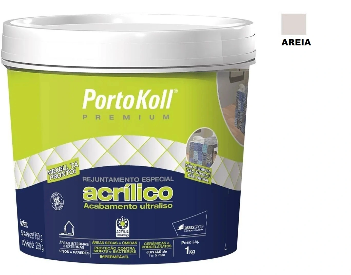 Rejunte Acrílico Porcelanatos Portokoll Premium - Ultraliso e Resistente 1kg -  AREIA