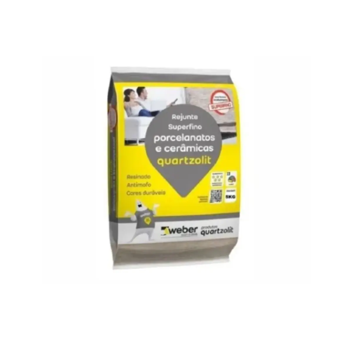 Rejunte P/ Porcelanatos Quartzolit - Corda - 5kg. Kit 3 Un