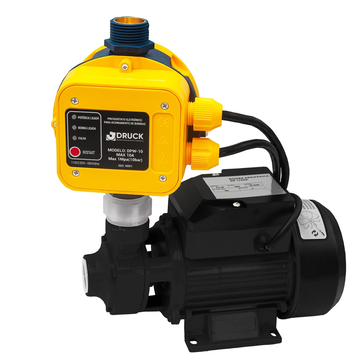 Pressurizador Bomba Periferica 1/2Cv 110/220V Komeco Up30 Com Pressostato Bivolt