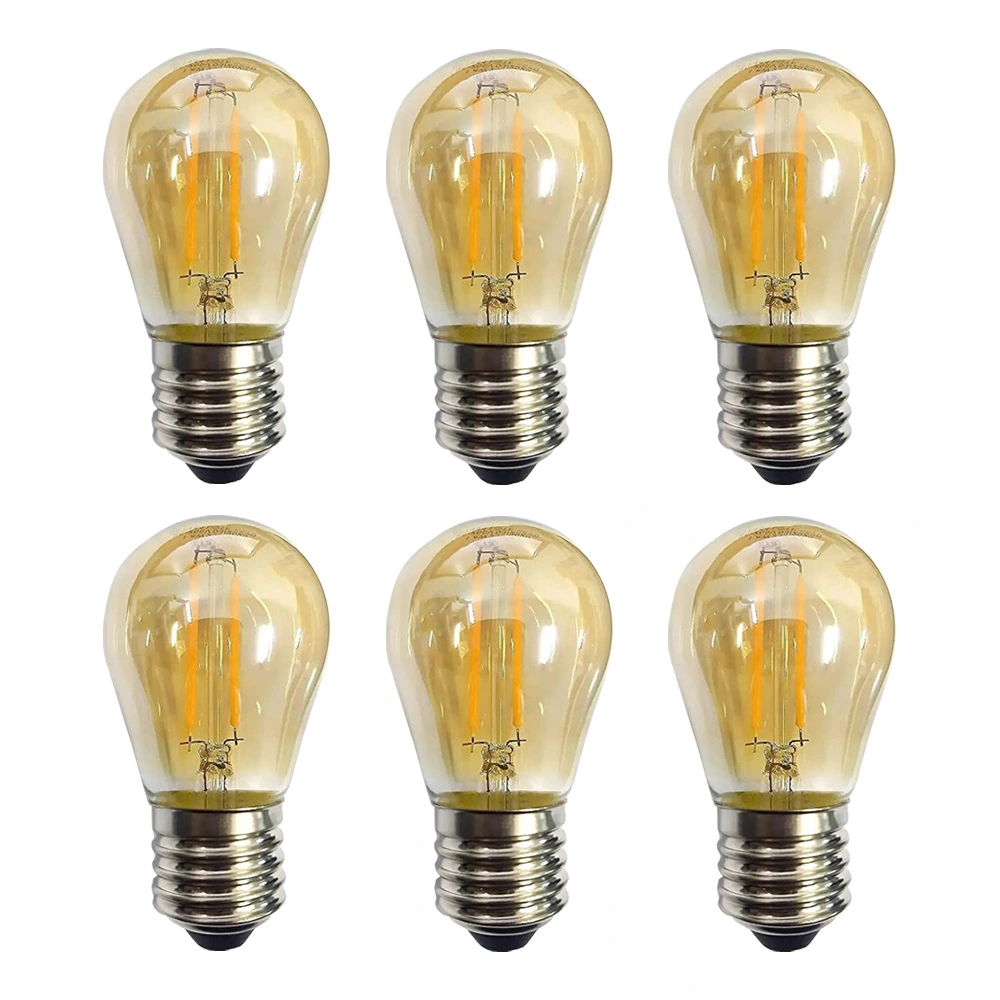 Kit 6 Lâmpada Led Filamento G45 2w 2200k Retrô Vintage Delis