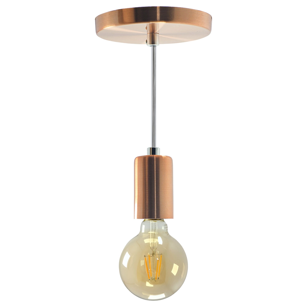 Pendente Soquete Copinho E27 + Led 4w G95 Rose Gold
