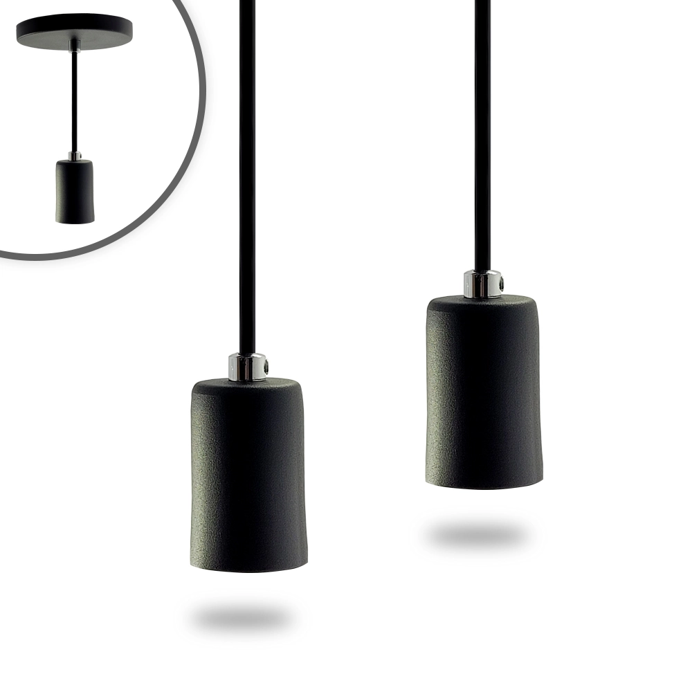 Kit 2 Pendente Soquete Copinho E27 Preto