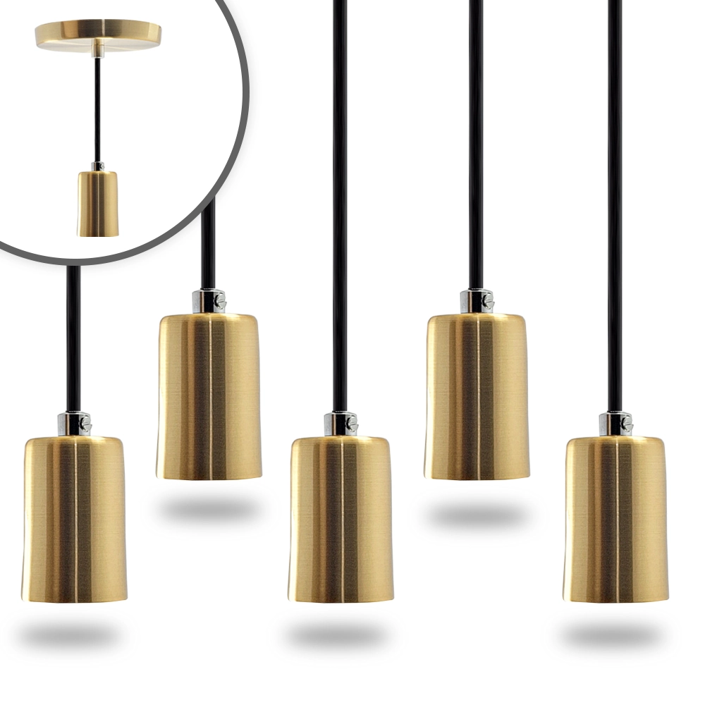 Kit 10 Pendente Soquete Copinho E27 Dourado