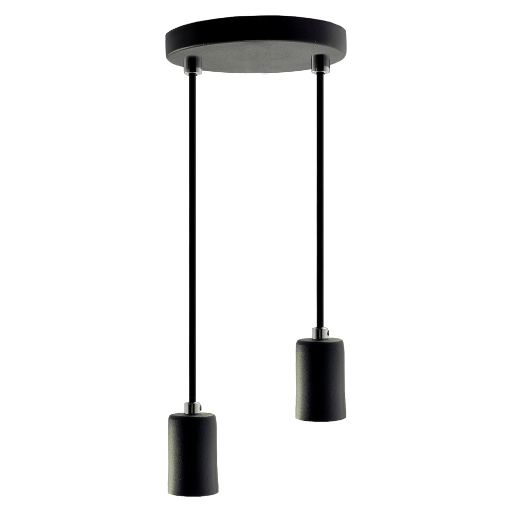 Pendente Soquete Copinho E27 Preto - Duplo