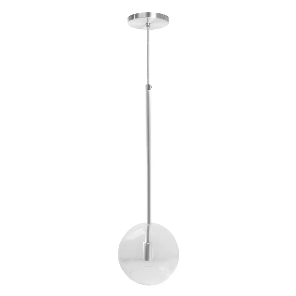 Pendente Lux Globo Cristal Vidro Escovado + Led Brinde