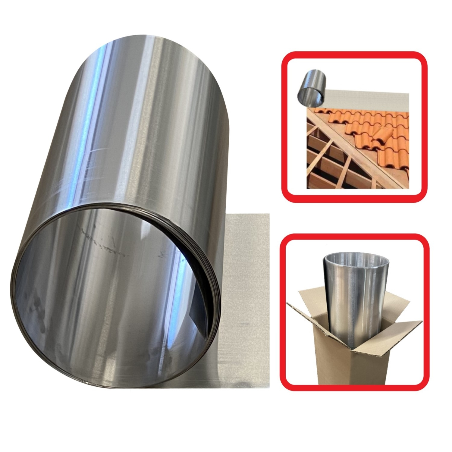 Rufo Aluminio 15cm X 10mts Em Rolos Bobina Folha Chapa Calha Algerosa