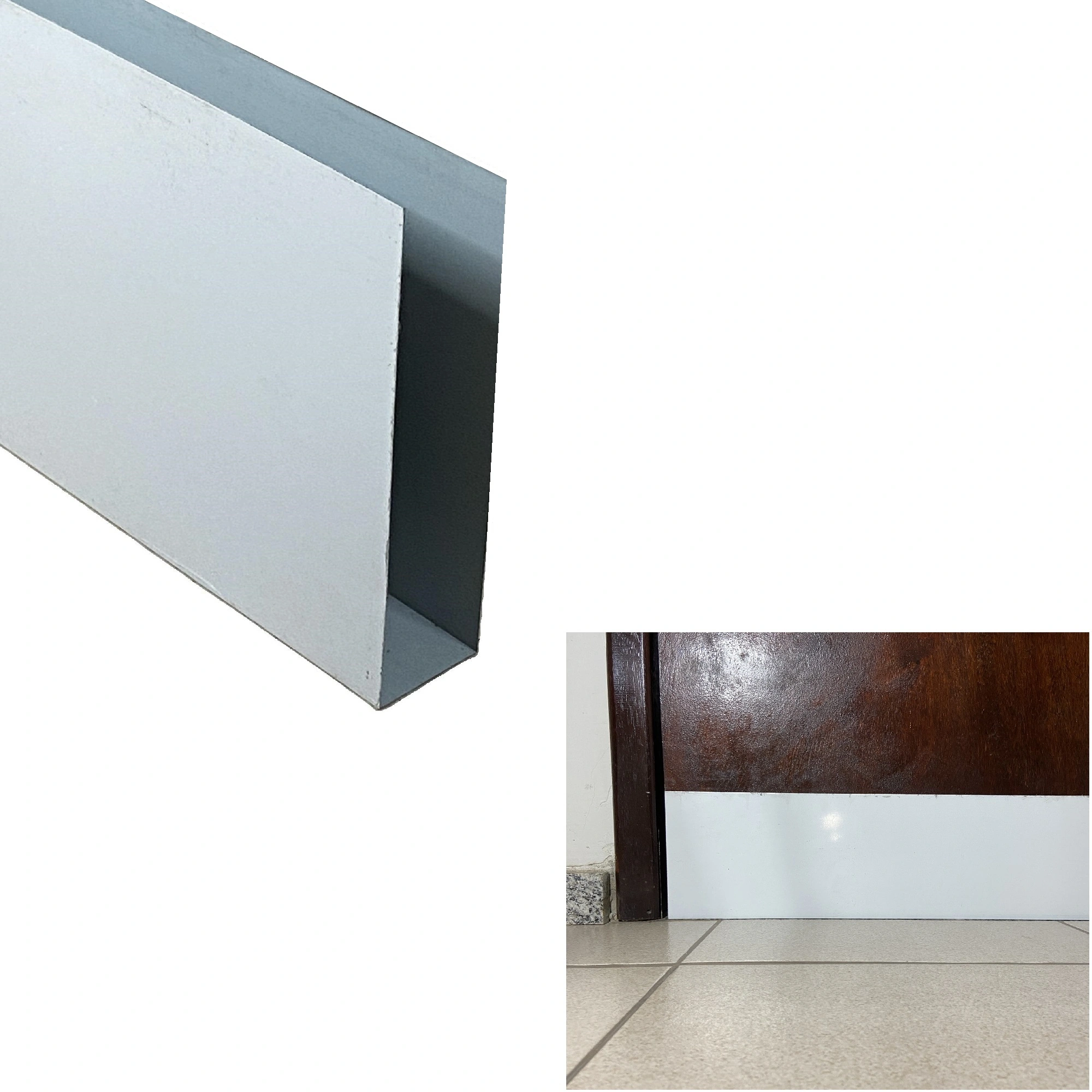 Salva Porta U 18cm X 3,5cm X 78cm Branco