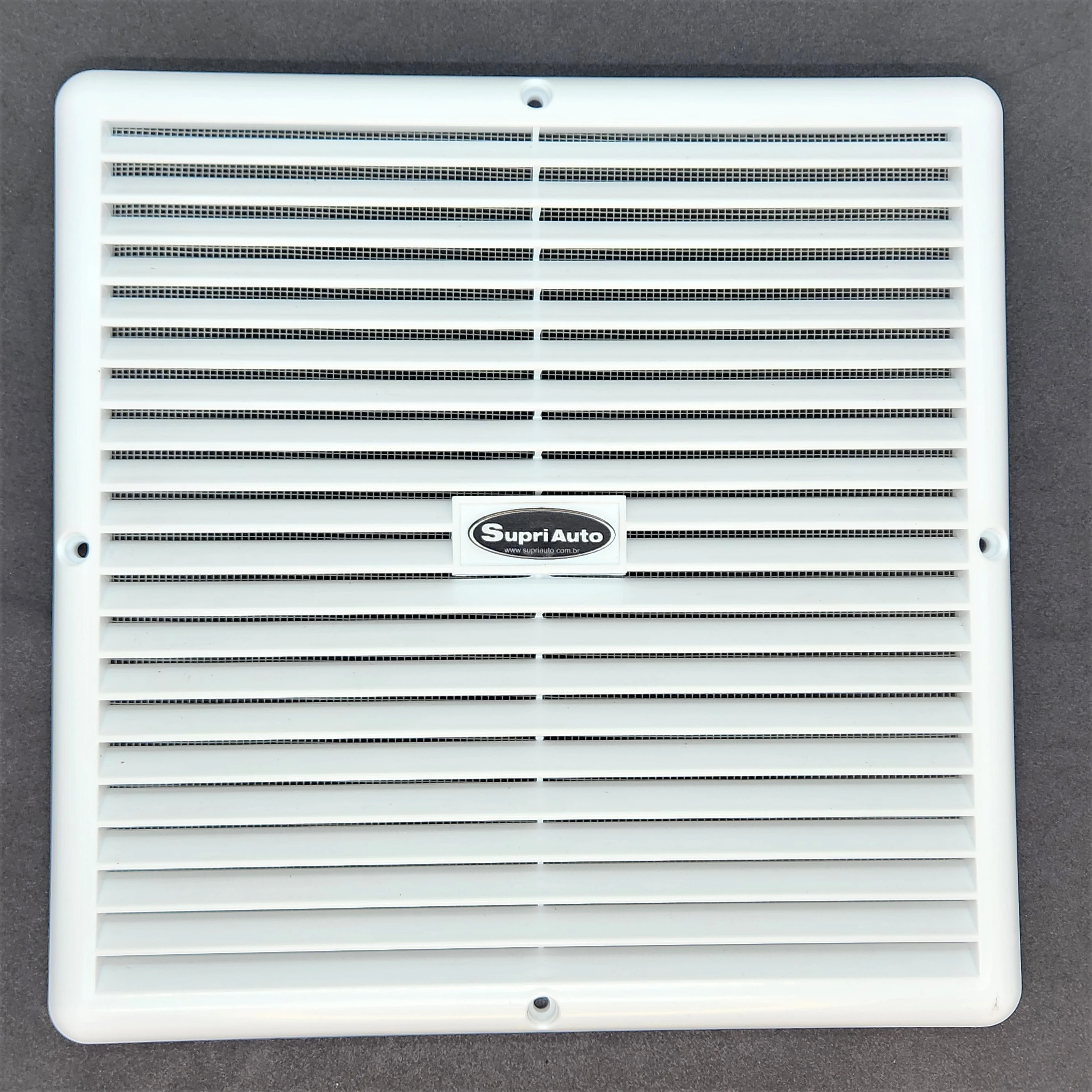 Grelha / Grade De Ventilação Branco Com Tela Mosquiteira 250x250mm