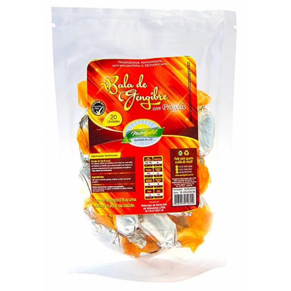 Bala De Gengibre Com Própolis 20 Unidades Nutrigold