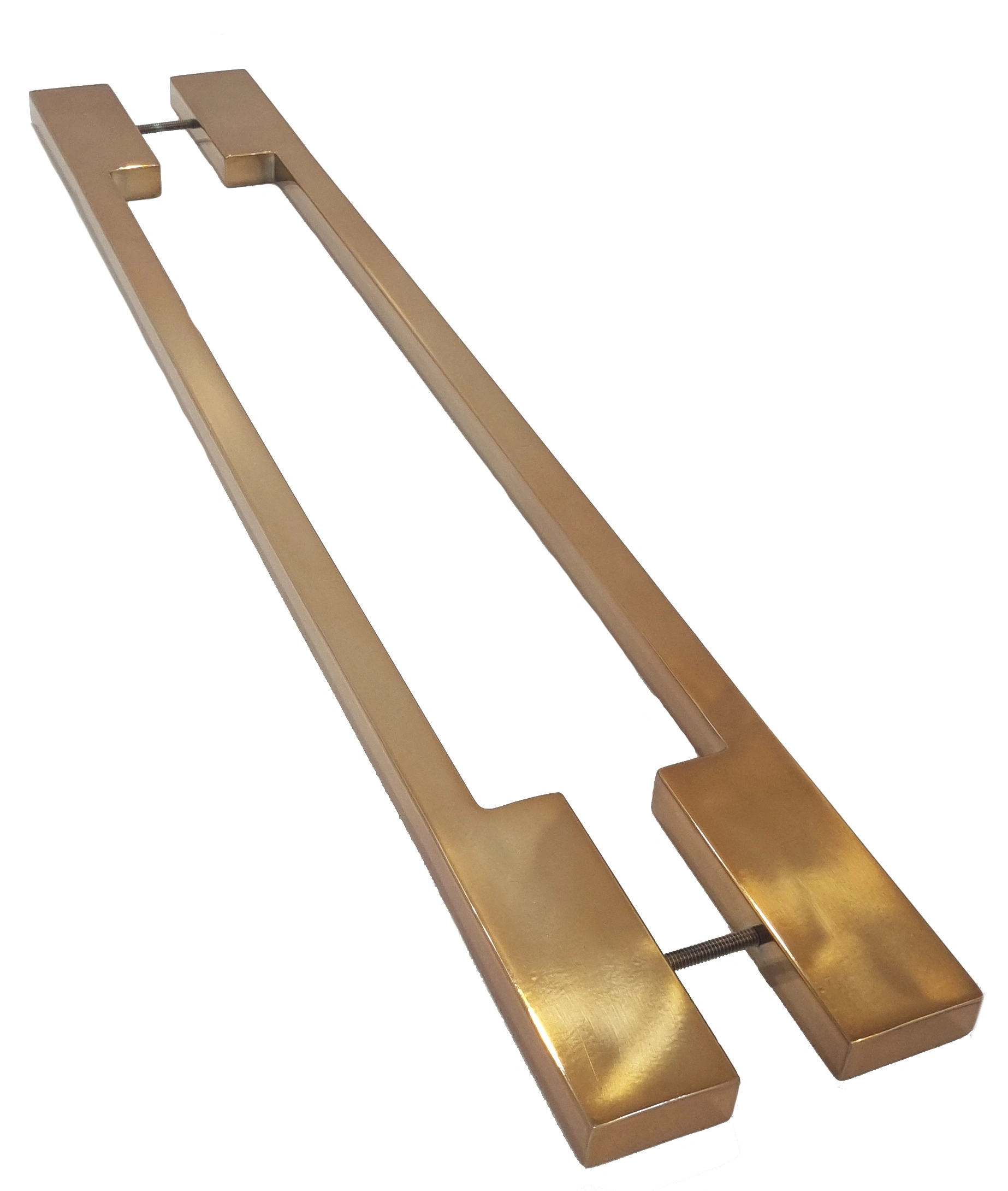 Puxador Para Porta Iuna 50x20mm 75cm Red Gold Aço Inox