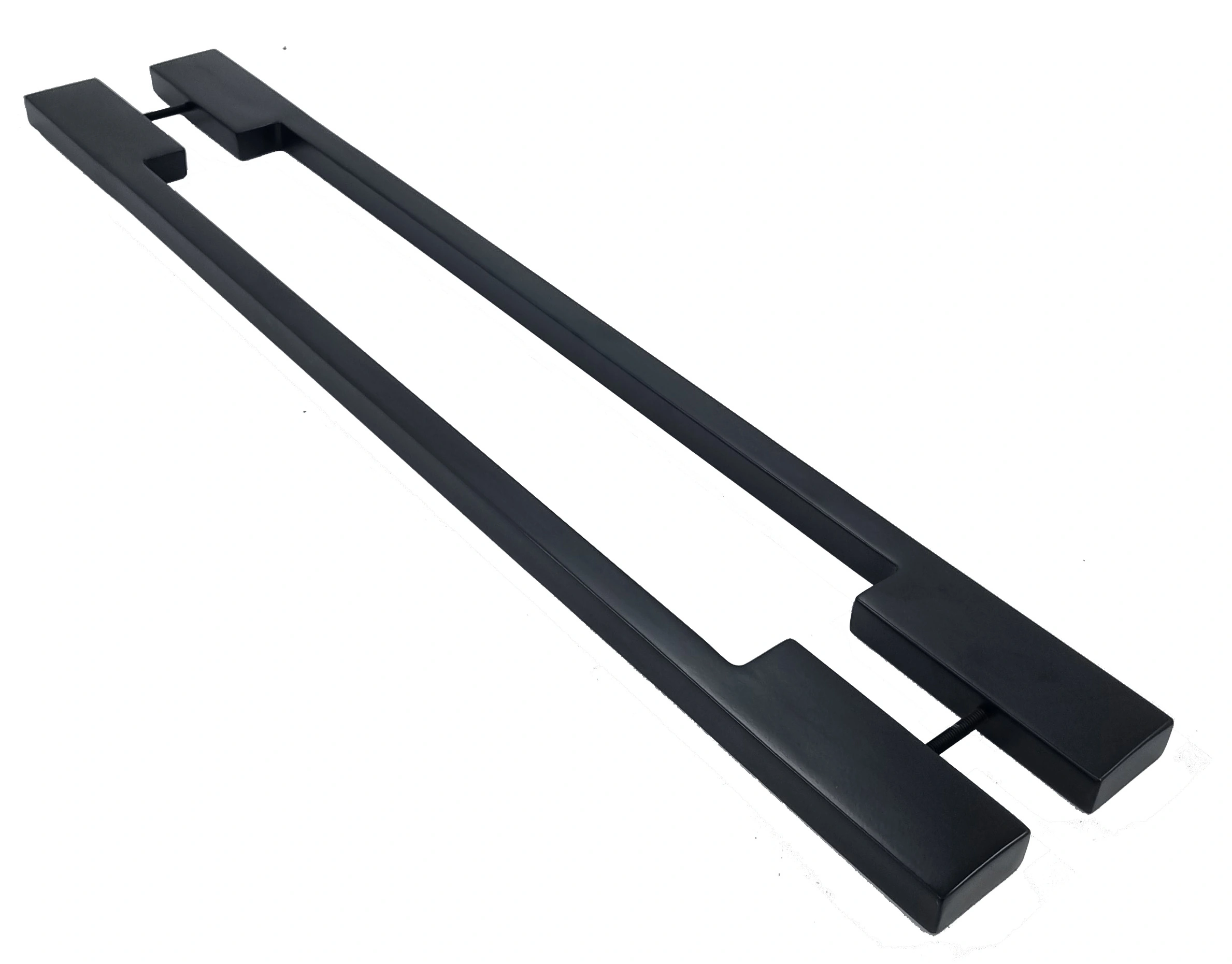 Puxador Para Porta Iuna 50x20mm 100cm Preto Inox 304