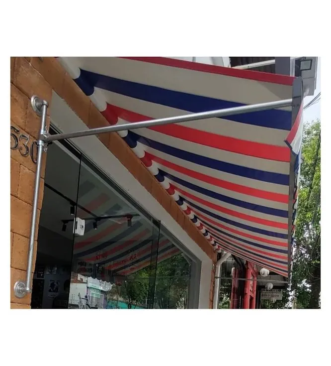 Lona Confeccionada Para Toldo Retrátil Barbearia 4,20m X 1,30m Listrado *SOMENTE A LONA*