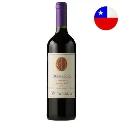 Vinho Chileno Tinto Seco Tierra Alta Valdorella Carménère Valle Central Garrafa 750ml