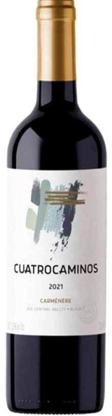 Vinho Chileno Tinto Seco Cuatro Caminos Carménère Valle Central Garrafa 750ml
