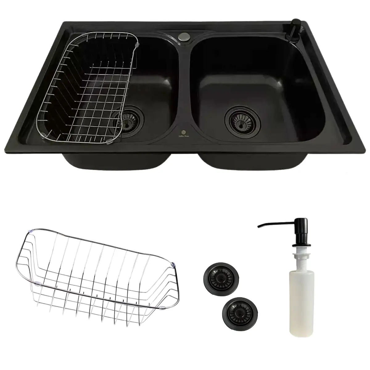 Cuba Dupla Cozinha Gourmet Inox Preta Com Kit De Acessórios